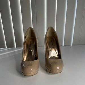 Madden Girl Nude Glossy Close Toed Heels